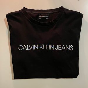 Black Calvin Klein Jeans hologram t shirt